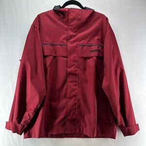 Timberland Jacket Mens Sz M Performance Weathergear Windbreaker Waterproof Red